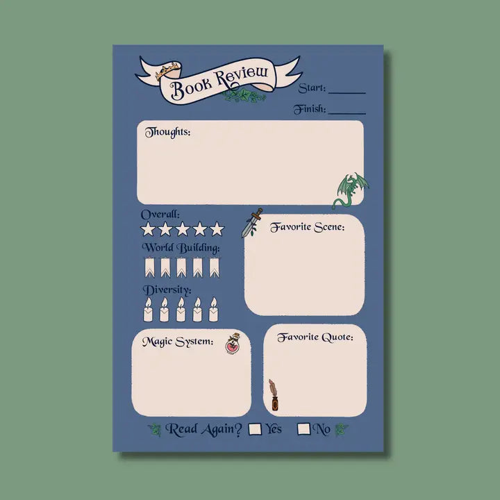 Fantasy Book Review Sticky Notepad
