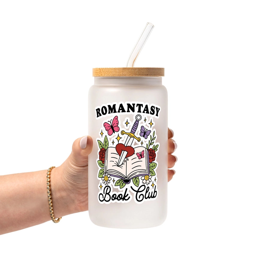 Romantasy Book Club Frosted 16oz Glass Cup