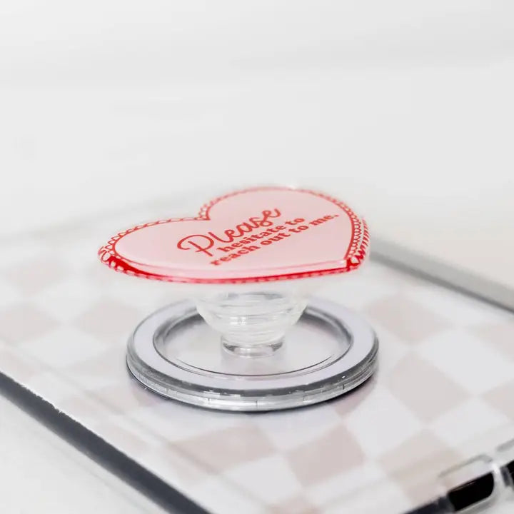 Please Hesitate Heart Pink Magsafe Kindle & Phone Grip
