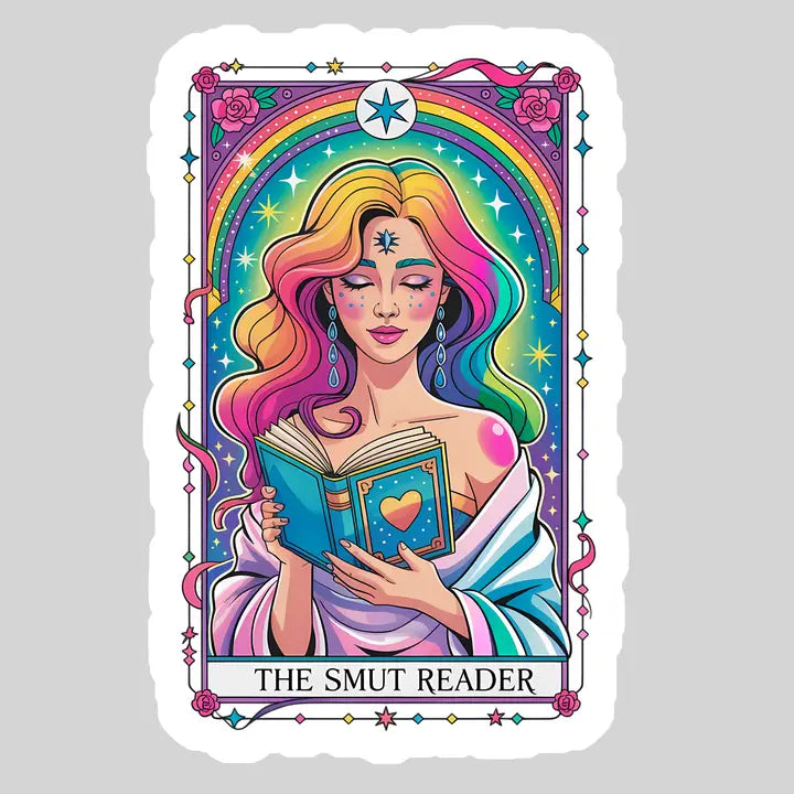 The Smut Reader Tarot – 3" Waterproof Bookish Sticker with Holo Overlay