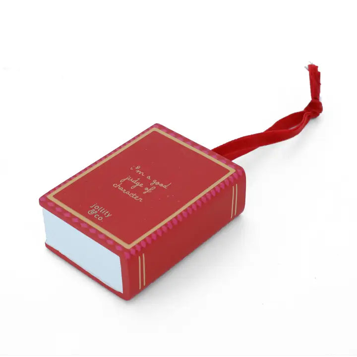 I Judge Books By Their Covers Book Christmas Ornament