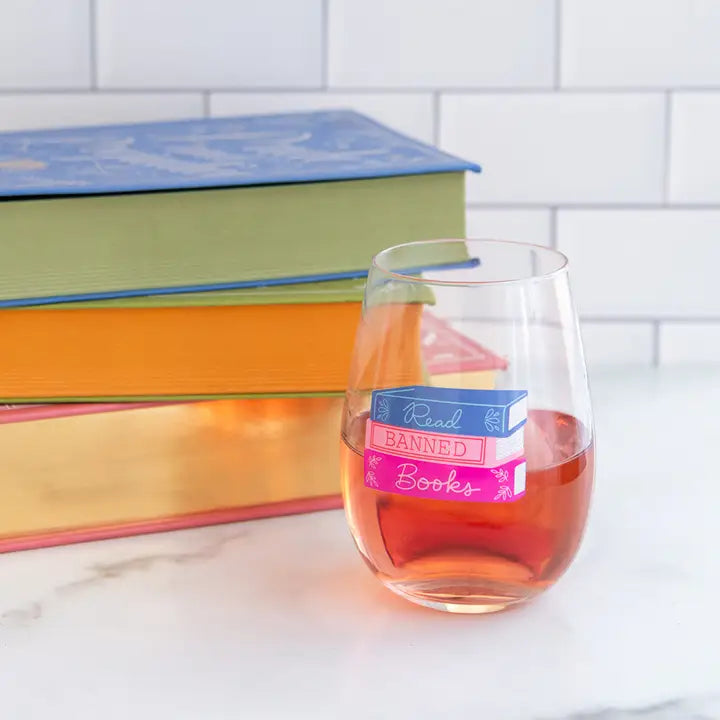 Book Club "Read Banned Books" Wine Glass