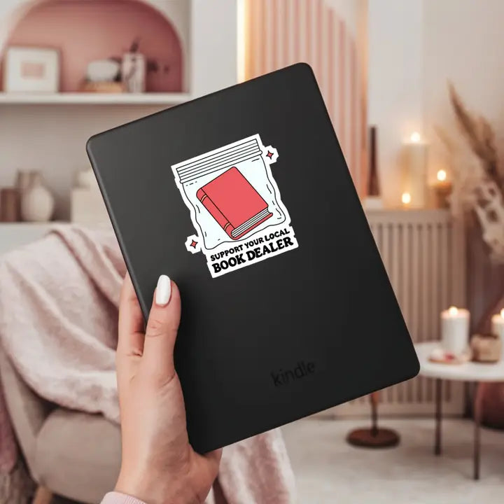 Support Your Local Book Dealer Book Reader Sticker – 3" Waterproof Bookish Sticker with Holo Overlay