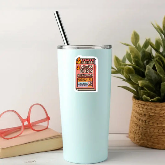 Slow Burn SurvivorBook Reader Sticker – 3" Waterproof Bookish Sticker with Holo Overlay