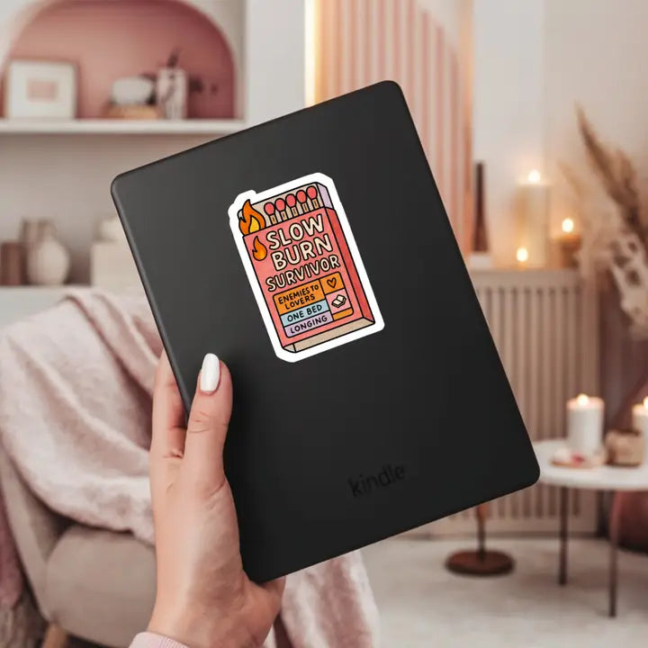 Slow Burn SurvivorBook Reader Sticker – 3" Waterproof Bookish Sticker with Holo Overlay