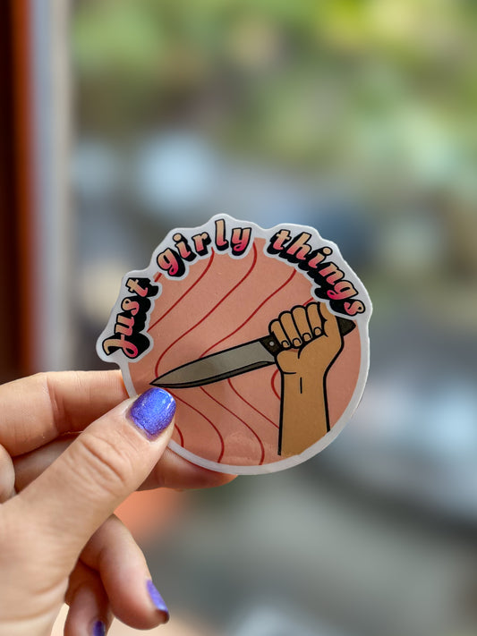 Just Girly Things Knife Sticker