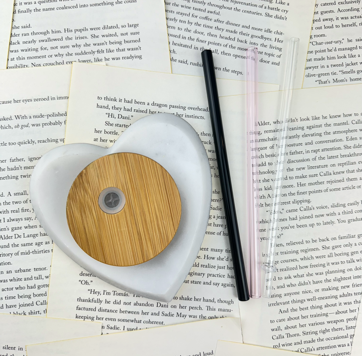Read More Worry Less Clear Glass Cup with Bamboo Lid and Custom Straw Options for a Bookish and Eco-Friendly Gift