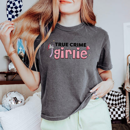True Crime Girlie Shirt for Book Lovers | Comfort Colors Boxy Cropped Tee