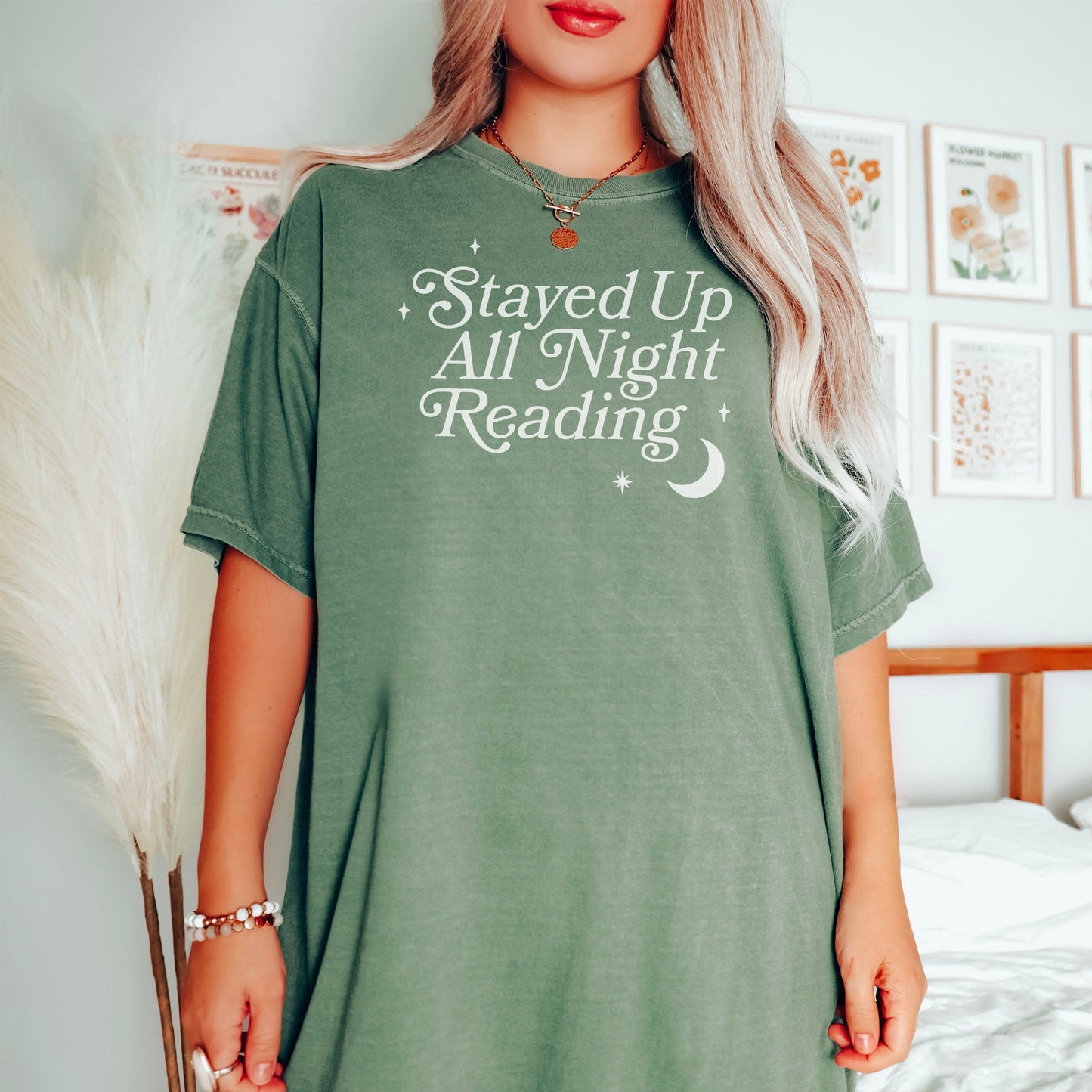 Stayed Up All Night Reading" Comfort Colors Heavyweight Shirt | Perfect for Book Lovers