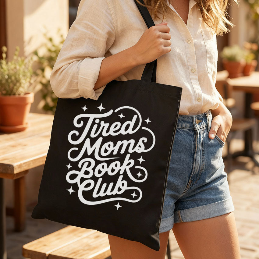 Tired Moms Book Club Canvas Tote Bag