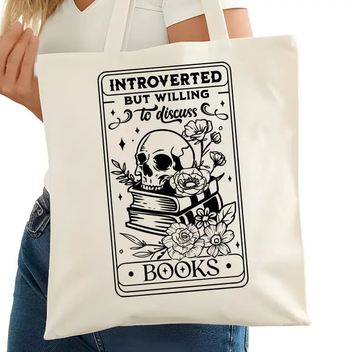 Introverted But Willing to Discuss Books Tote Bag