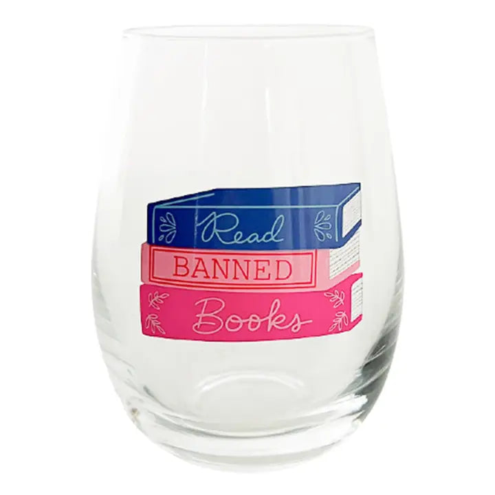 Book Club "Read Banned Books" Wine Glass