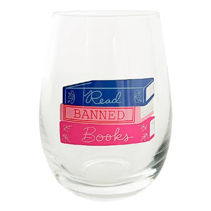 Book Club "Read Banned Books" Wine Glass