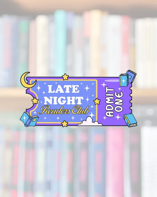 Late Night Readers Club Ticket Sticker