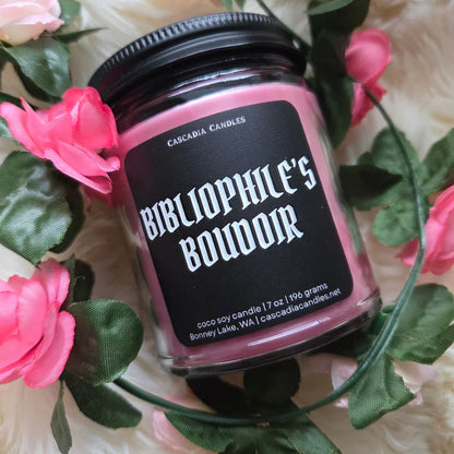 Bibliophile's Boudoir Coconut Soy Candle | Damask Rose + Mandarin + Musk